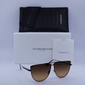 Victoria Beckham VB239S 215 Aviator Sunglasses – Dark Brown/Brown